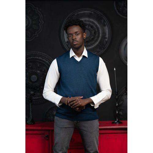 V Yaka Regular Fit Yünlü Kolsuz Triko Süveter