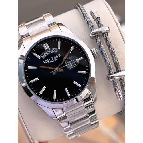 Tom Jones Bileklik Hediyeli Çelik Kordon 3 Atm Suya Dayanıklı 2 Yıl Garantili Erkek Kol Saati 10072.2