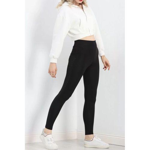 pilelistore Taş Detay Şardonlu Tayt Siyah1