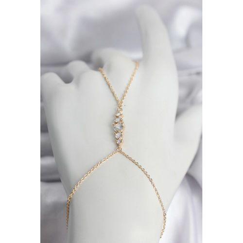 Pirinç Gold Renk Zirkon Taşlı Kadın Şahmeran