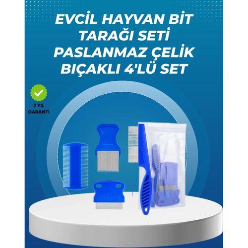 Kedi, Köpek Ve Küçük Hayvanlar İçin 4 Parça Ergonomik Tarak Takımı