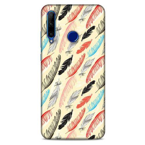 Huawei Y6P Kılıf Desenli Özel Seri Tüyler (48) Bumper Kılıf