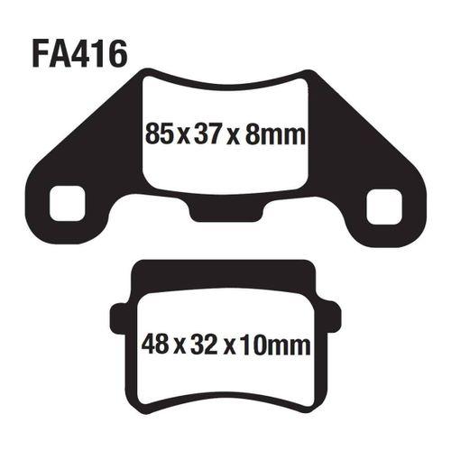 ATV Atv Ön Fren Disk Balatası Fa416 A Kalite Au Spider 250 Cazador 180