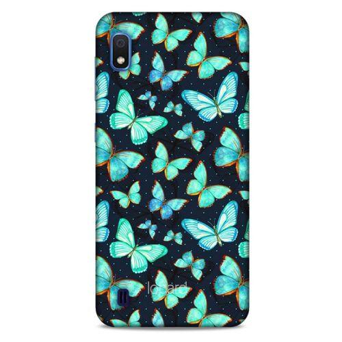 Samsung Galaxy A10 Kılıf Kelebek Etkisi (12) Koruyucu Silikon Beyaz Mavi