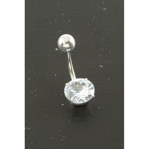 Yuvarlak Zirkon Taşlı Çelik Piercing 1 Adet