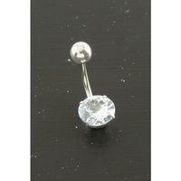 Yuvarlak Zirkon Taşlı Çelik Piercing 1 Adet