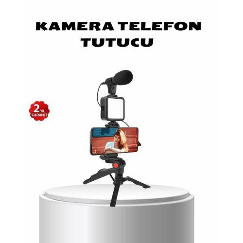Video Çekim Kiti Tripod Led Işık Harici Mikrofon Ve Bluetooth Kumanda Seti