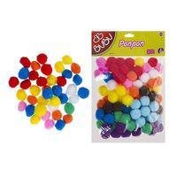 BU-BU 2 cm SİMLİ  PONPON KARMA  ( 50'li Poşet)
