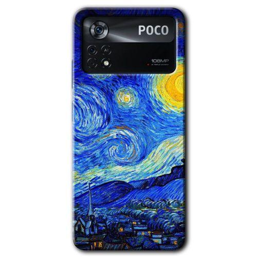 Poco x4 Pro Kılıf HD Desen Baskılı Arka Kapak - Starry Night + Kırılmaz Cam
