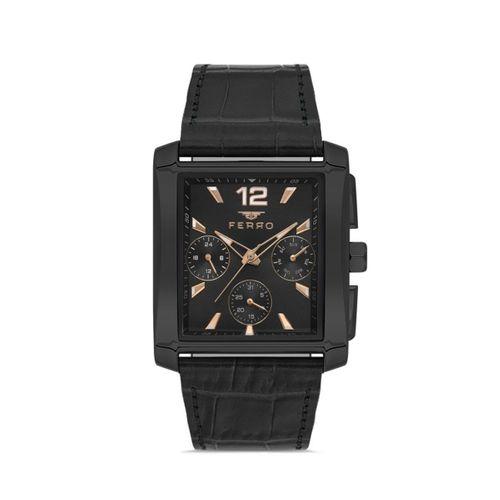 Ferro FM11465BWT-G Quartz Deri Siyah 38 mm Erkek Kol Saati