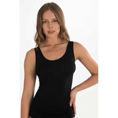 Geniş Askılı Siyah Ribana Atlet