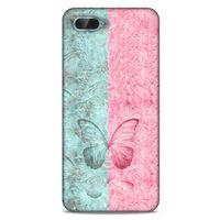 Oppo Rx17 Neo Kılıf Kelebek Etkisi (30) Silicone Case Turkuaz Pembe