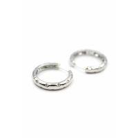 Taşlı Halka Küpe - Gümüş