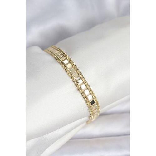 316L Çelik Gold Renk Pullu Zincir Model Kadın Bileklik - TJ-BB8159