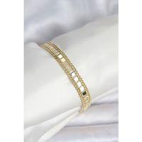 316L Çelik Gold Renk Pullu Zincir Model Kadın Bileklik - TJ-BB8159