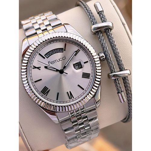 Ferrucci Nişan Ve Takım Elbiselere Özel Takvimli Kadran 2 Yıl Garantili Spor Erkek Kol Saati J3623.6