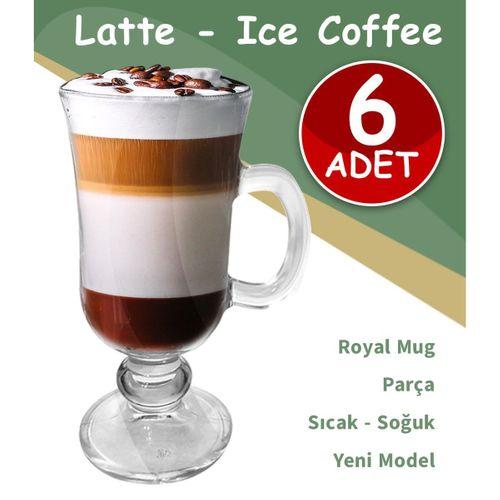 6lı Latte Bardağı, Soğuk kahve Kupa, Kulplu Milkshake Bardağı, Kokteyl Kupa