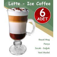 6lı Latte Bardağı, Soğuk kahve Kupa, Kulplu Milkshake Bardağı, Kokteyl Kupa