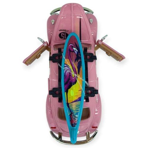 Tatil Serisi - Sesli Işıklı Vosvos Araba 18 cm - Pembe