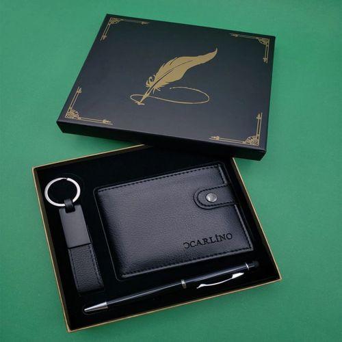 Kutulu Siyah Tükenmez Kalem, Cüzdan Ve Anahtarlık Seti