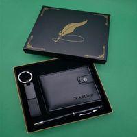 Kutulu Siyah Tükenmez Kalem, Cüzdan Ve Anahtarlık Seti