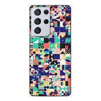 Samsung Galaxy S21 Ultra Uyumlu Kılıf Insomnia (40) Fit Silikon Kılıf Minik Kareler