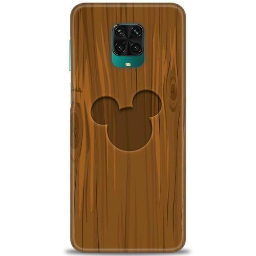 Xiaomi Redmi Note 9 Pro Kılıf HD Baskılı Kılıf - Ahşap Mickey + Tam Ekran Koruyucu