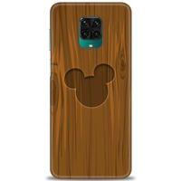 Xiaomi Redmi Note 9 Pro Kılıf HD Baskılı Kılıf - Ahşap Mickey + Tam Ekran Koruyucu