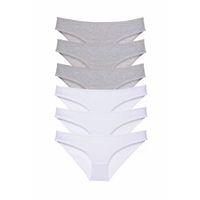 6 adet Süper Eko Set Likralı Kadın Slip Külot Gri Beyaz