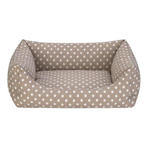 Pet Comfort Uniform Bej Puantiyeli Kedi ve Köpek Yatağı M 60x50cm