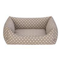 Pet Comfort Uniform Bej Puantiyeli Kedi ve Köpek Yatağı M 60x50cm
