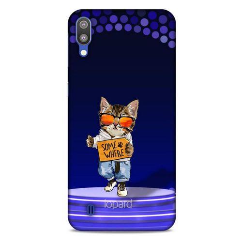 Samsung Galaxy M10 Kılıf FunnyMaX (42) Rugged Armor Kılıf Kedili Mor