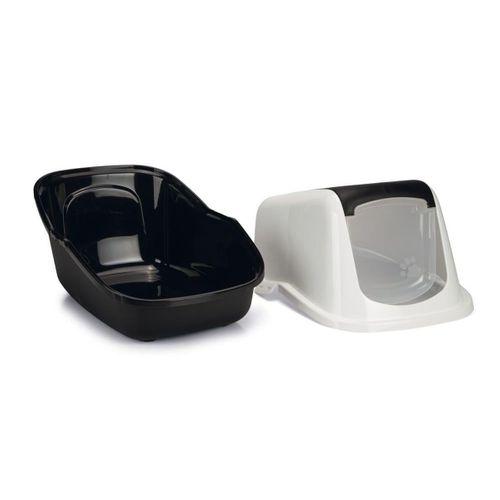 Beeztees Kapalı Kedi Tuvaleti, Koku Filtreli, Siyah Beyaz, 56x39x39cm