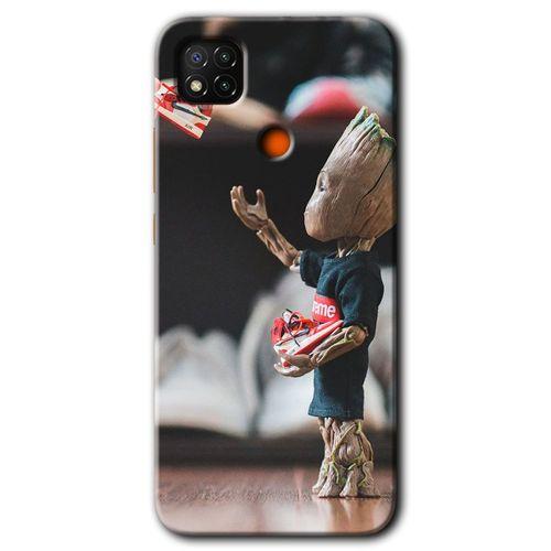 Xiaomi Redmi 9c Kılıf Baskılı Kapak - I am Groot + 5D Tam Kaplayan Cam
