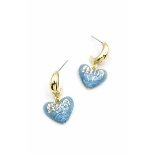 Mineli Kalp Küpe - Mavi