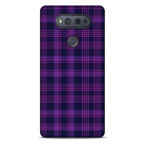 LG K61 Uyumlu Kılıf Mor Delisi (10) Full Koruma Kılıfı Ekose