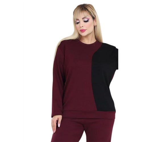 Melsay Butik Bordo Siyah Renk Bloklu Modal Kadın Eşofman Takımı