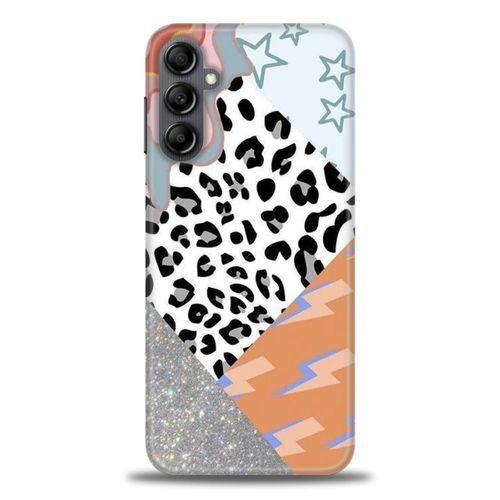 Samsung Galaxy A14 Kılıf HD Baskılı Kılıf - Leopar ve Şimşekler + Tam Ekran Koruyucu