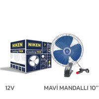 Niken Oto Vantilatör 12V 10 İnch Mandallı Çakmak Girişli
