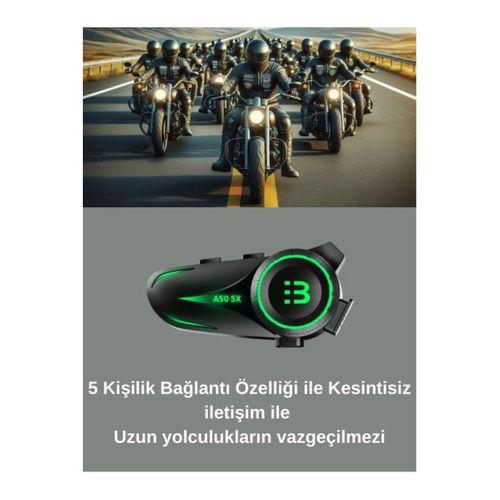 A50 5x Motor Kask Kulaklık Rgb Bluetooth Motosiklet Kulaklık Intercom 5 Kişi Eşleşme