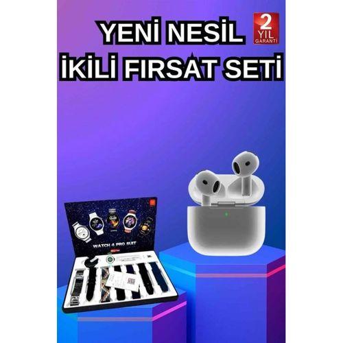 3.nesil Tws Bluetooth Kulaklık Bluetooth Bağlantılı Akıllı Saat Amoled Ekran Plastik Hasır Kordon