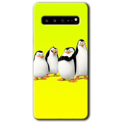 Galaxy S10 Plus Kılıf HD Desen Baskılı Arka Kapak - Penguenler + Kırılmaz Cam
