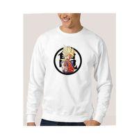 Anime Dragon Ball Baskılı Beyaz Erkek Sweatshirt
