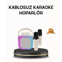 Bluetooth Karaoke Hoparlör Renkli Led Işıklı Ve Type-c Şarjlı