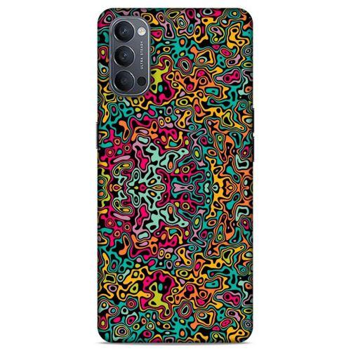 Lopard Oppo Reno 4 Uyumlu Kılıf Soyut Sanat (30) Desenli Silicone Case