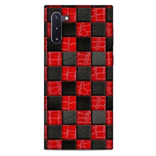 Samsung Galaxy Note 10 Kılıf Patchwork (47) Crystal Flex Kılıf Siyah Kırmızı