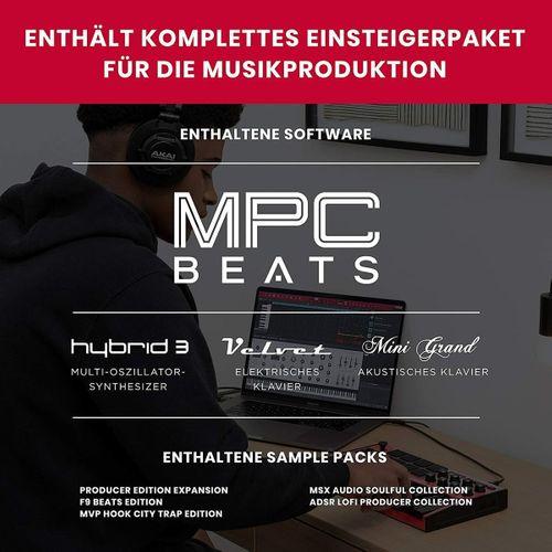 AKAI Pro fessional MPK Mini MK3 Red - 25 Keys USB MIDI Keyboard C