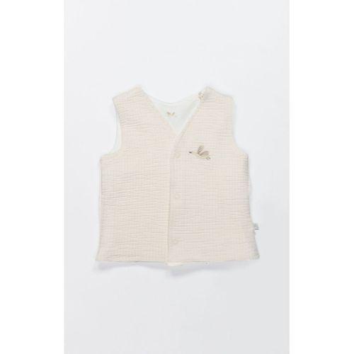 Bistyle Bistyle Yelek Çift Taraflı Love You Smile 18115 Ekru