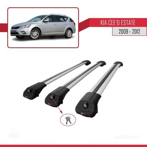Kia Ceed SPORTSWAGON 2009-2012 Arası ile uyumlu ACE-1 Ara Atkı Tavan Barı GRİ 3 ADET BAR