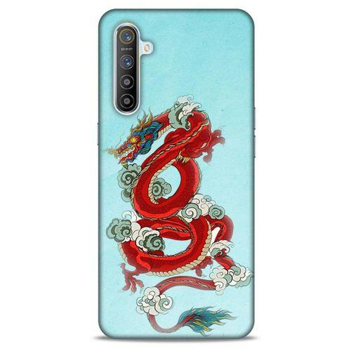 Oppo Realme XT Kılıf Dragons (22) Tam Koruma Kılıfı Ejderha Dövme Kırmızı